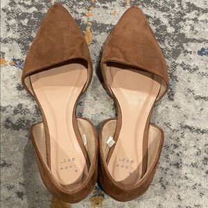 a new day Brown Suede Pointed Flats